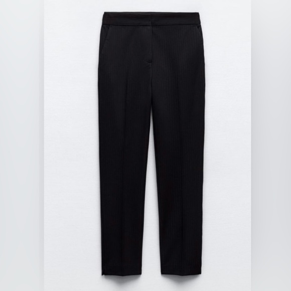 Zara black tapered pants, elastic back waistband, size S - Picture 3 of 9